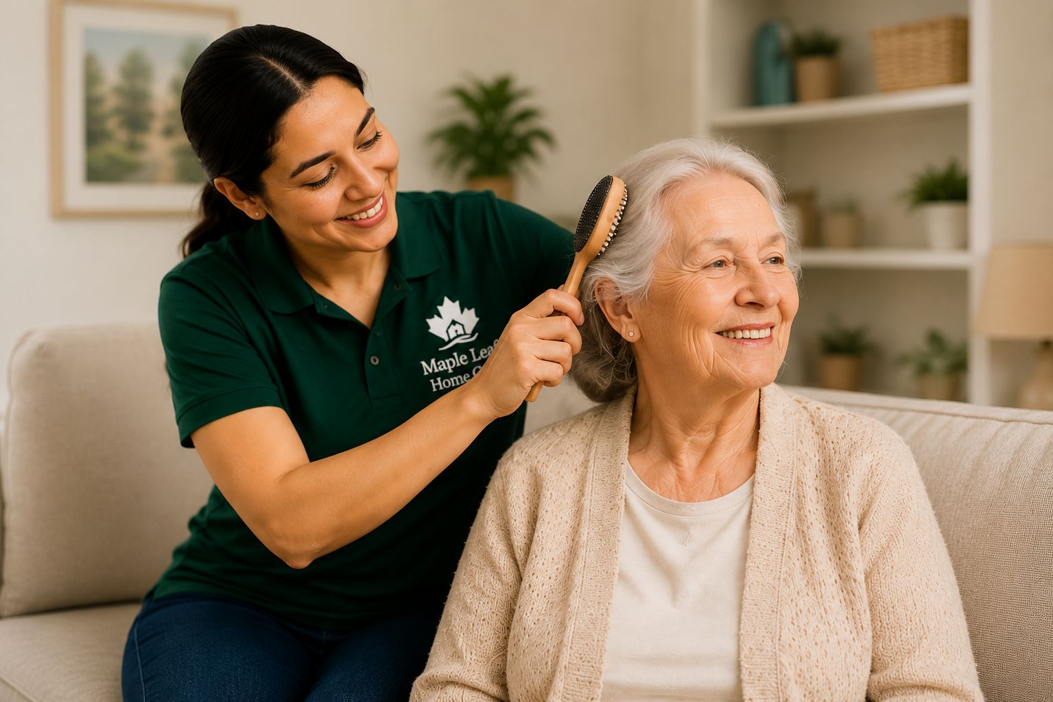 A Maple Leaf Home Care caregiver